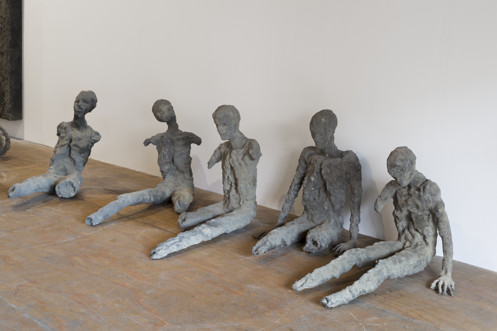 Luther Price, *Ground Piece One, (Five Life-size Figures)*, 1982-83. Plastic, metal, dirt