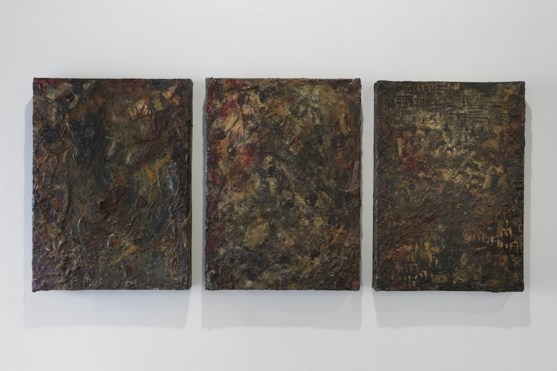Luther Price, *Panel Piece Two, (Three Panels)*, 1983-84. Mixed media