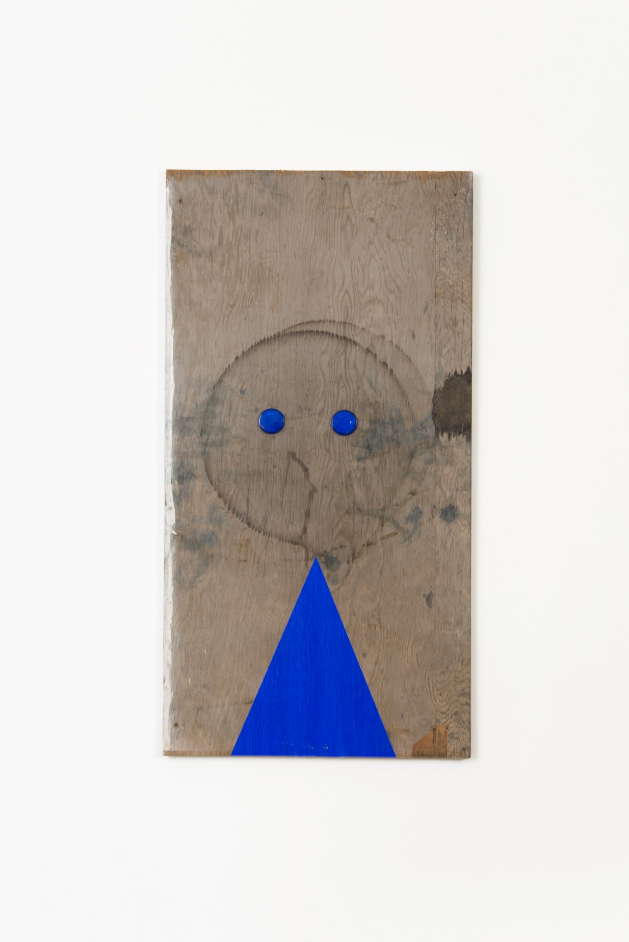Michael Lazarus, *no title (blue)*, 2014. Paint, indigo pigment, wood and reflectors 