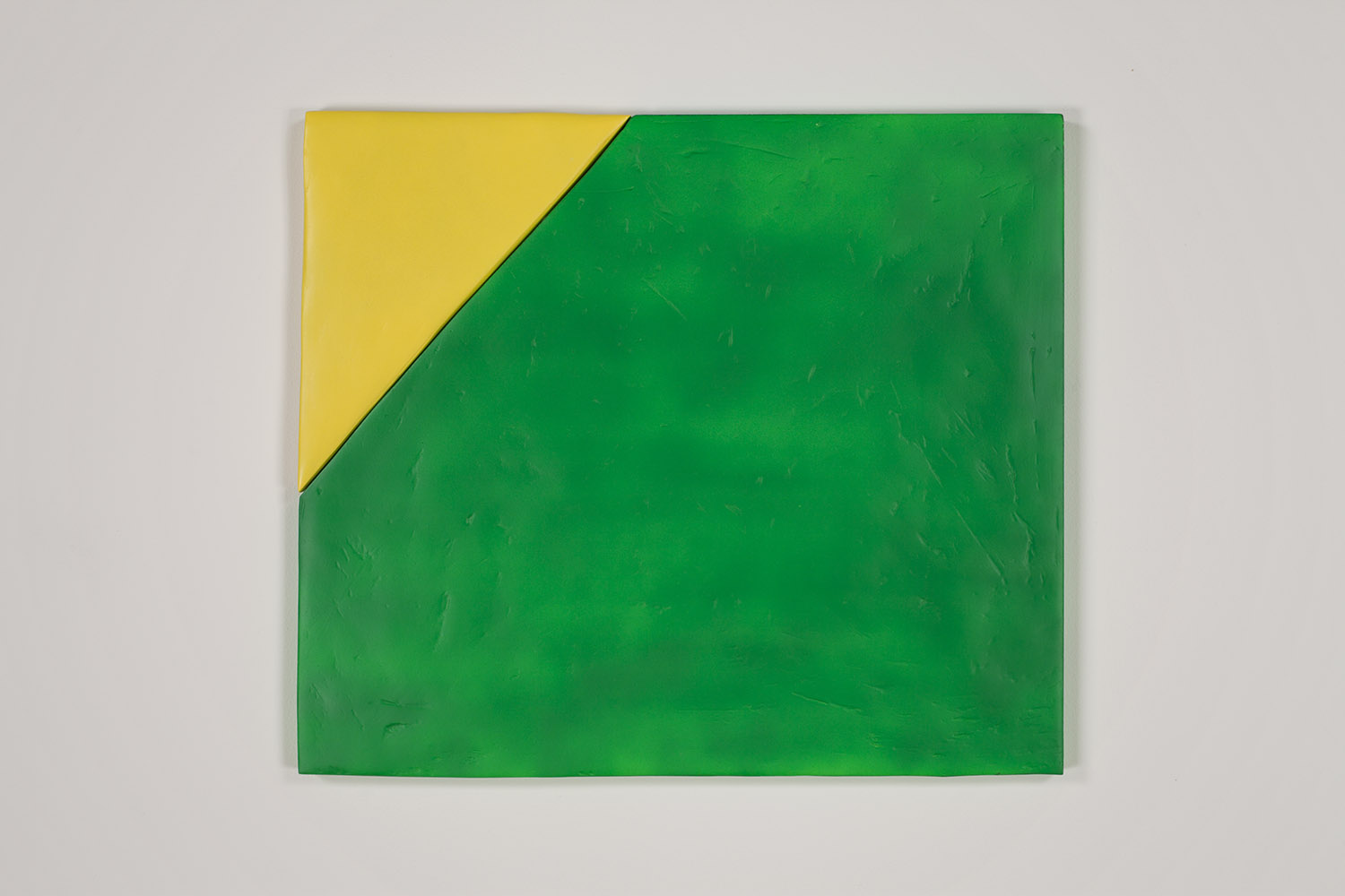 Sadie Benning, *Wipe, Montana Gold Banana and Ace Fluorescent Green*, 2011. Medite 2, spray paint, dowels, and plaster, 21 x 18 1/2 inches