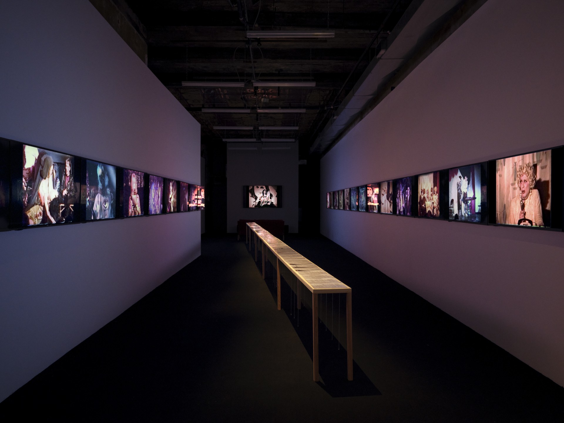 *Blacklips Performance Cult: 13 Ways to Die*, an installation by ANOHNI drawing from the Blacklips Archive, 2022, installation view at Participant Inc, New York. Photo: Daniel Kukla