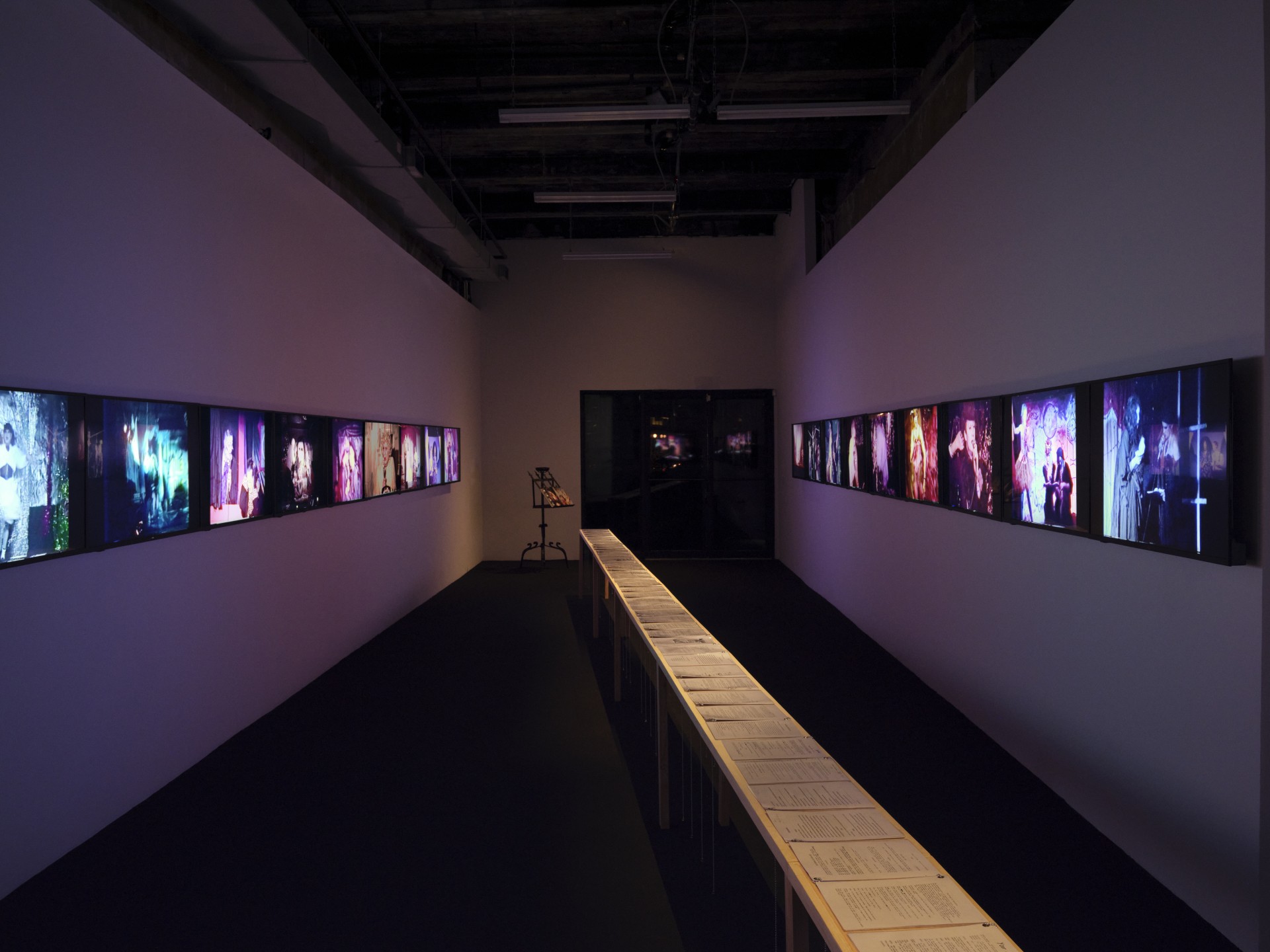 *Blacklips Performance Cult: 13 Ways to Die*, an installation by ANOHNI drawing from the Blacklips Archive, 2022, installation view at Participant Inc, New York. Photo: Daniel Kukla