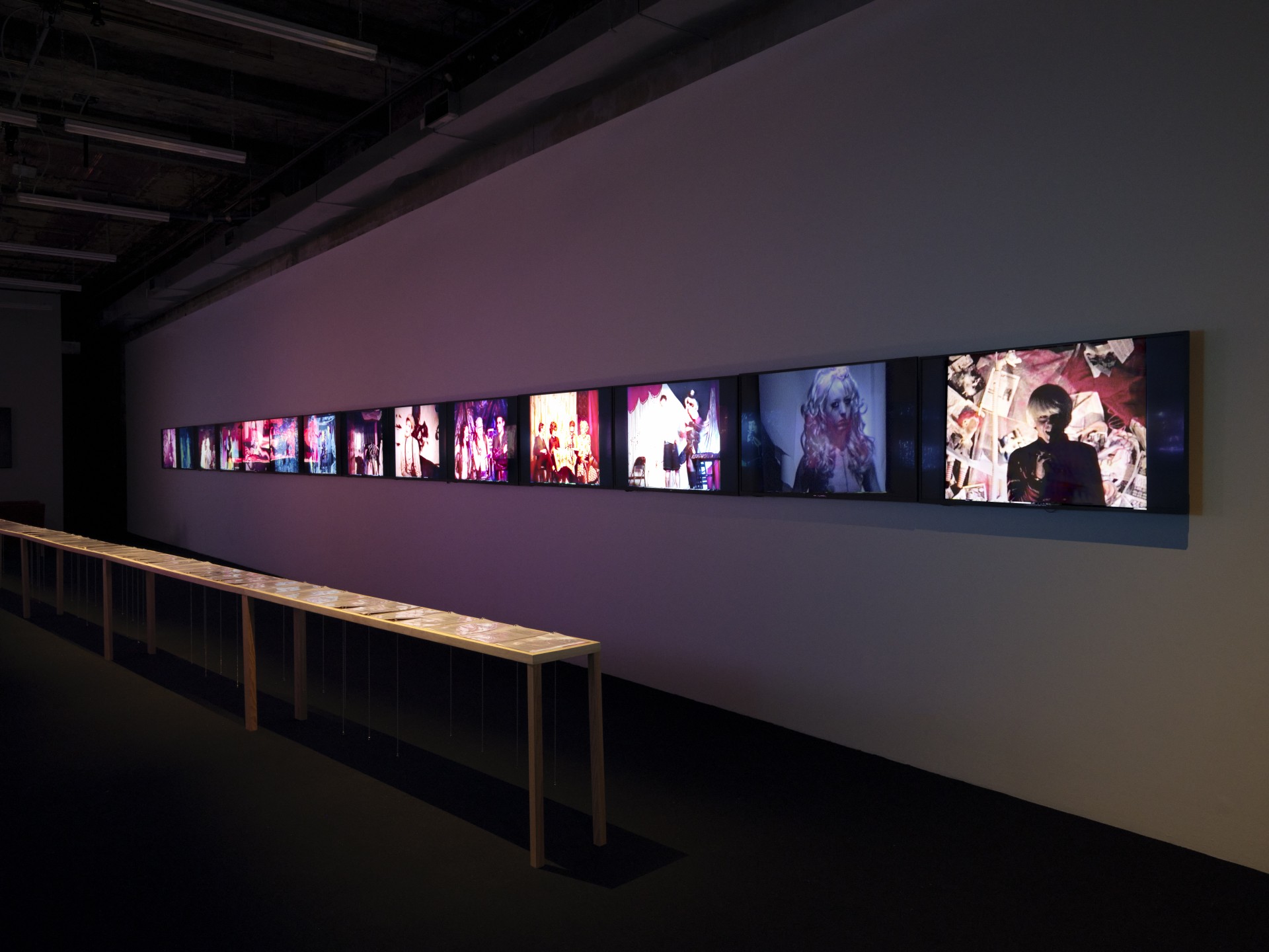 *Blacklips Performance Cult: 13 Ways to Die*, an installation by ANOHNI drawing from the Blacklips Archive, 2022, installation view at Participant Inc, New York. Photo: Daniel Kukla