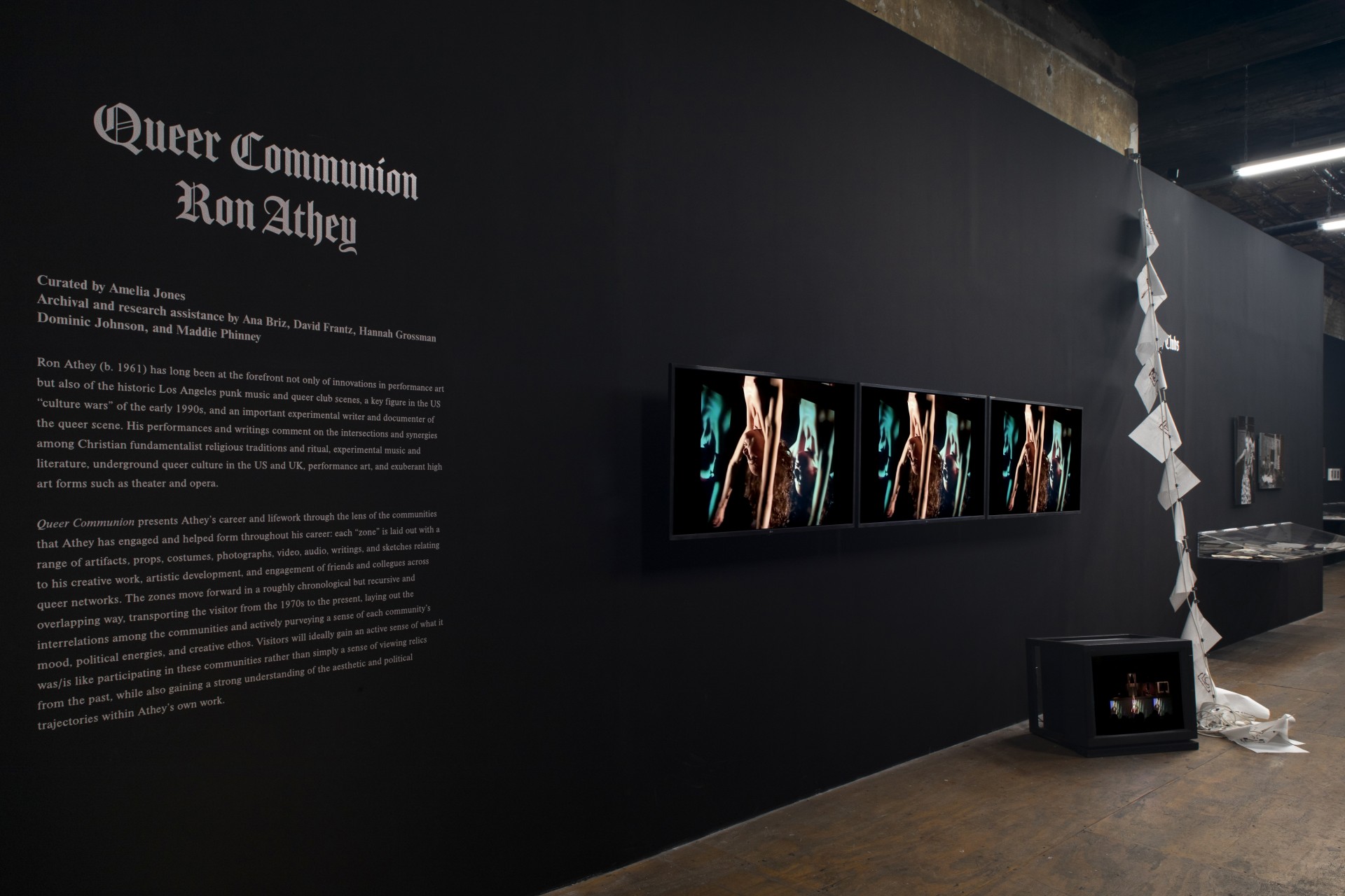 *Queer Communion: Ron Athey*, curated by Amelia Jones, 2021, installation view at Participant Inc, New York. Photo: Mark Waldhauser