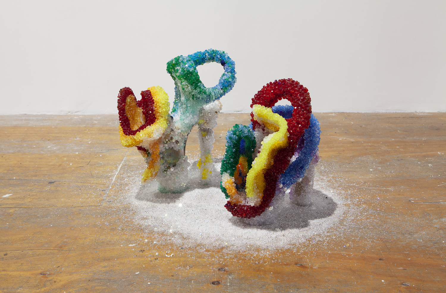 Raúl de Nieves, *who would we be with out our memories*, 2019. Beads, glue, and artist’s shoe