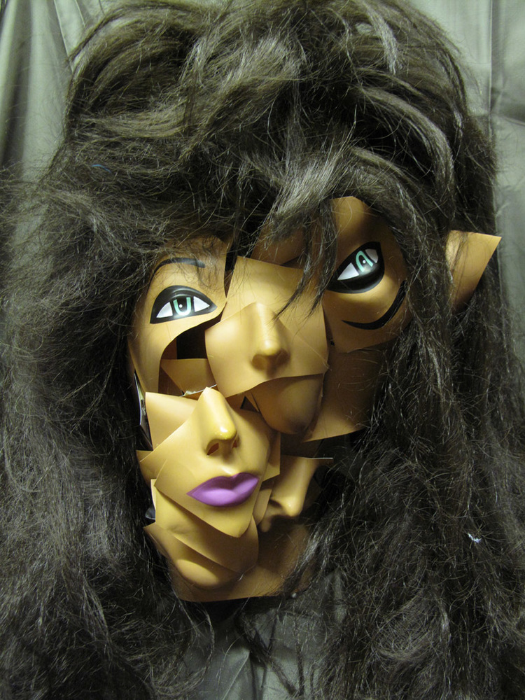 Narcissister, *Cut Mask Series (Brown Hair)*, 2014. Archival digital print