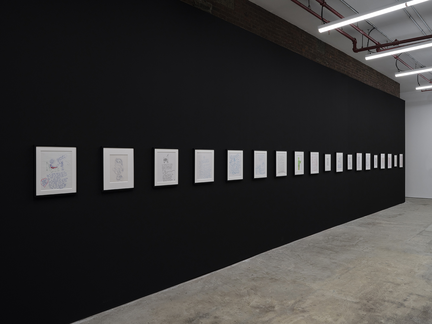 Chloe Dzublio, *The Prince George Drawings*, curated by Alex Fleming and Nia Nottage, installation view at Participant Inc, NYC. Photos by Studio Kukla