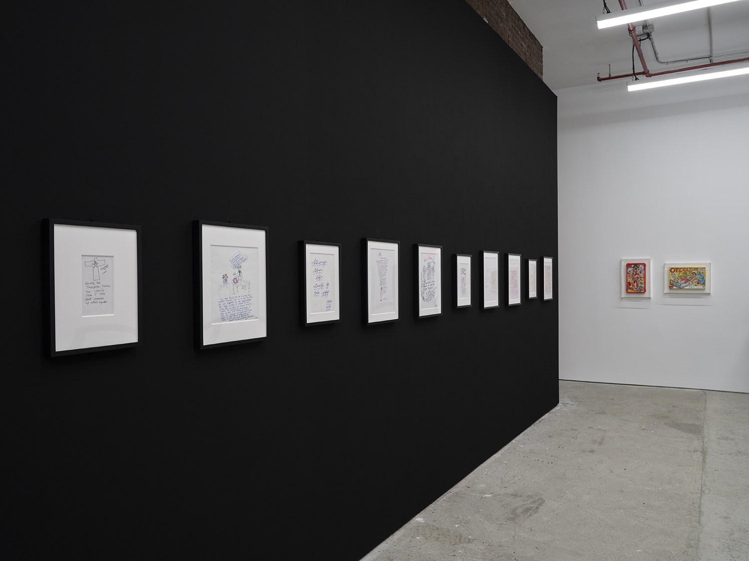 Chloe Dzublio,* The Prince George Drawings*, curated by Alex Fleming and Nia Nottage, installation view at Participant Inc, NYC. Photos by Studio Kukla