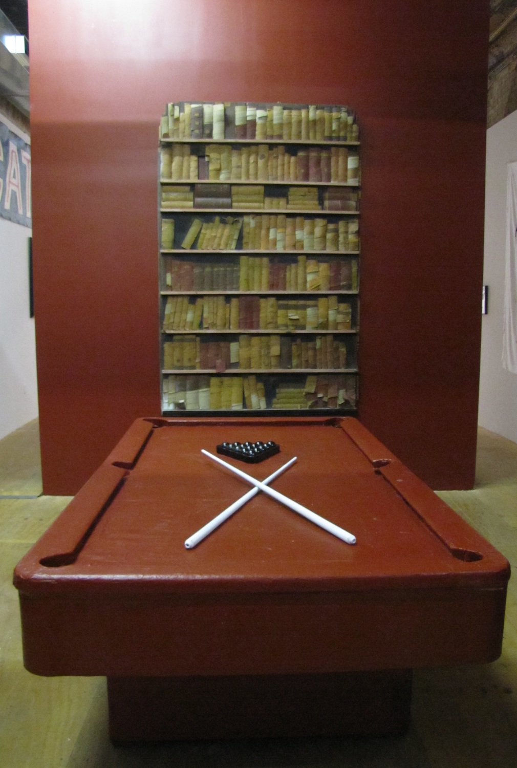 Kembra Pfahler, *Man-o-war*, 2010. Pool table, papier mache, paint