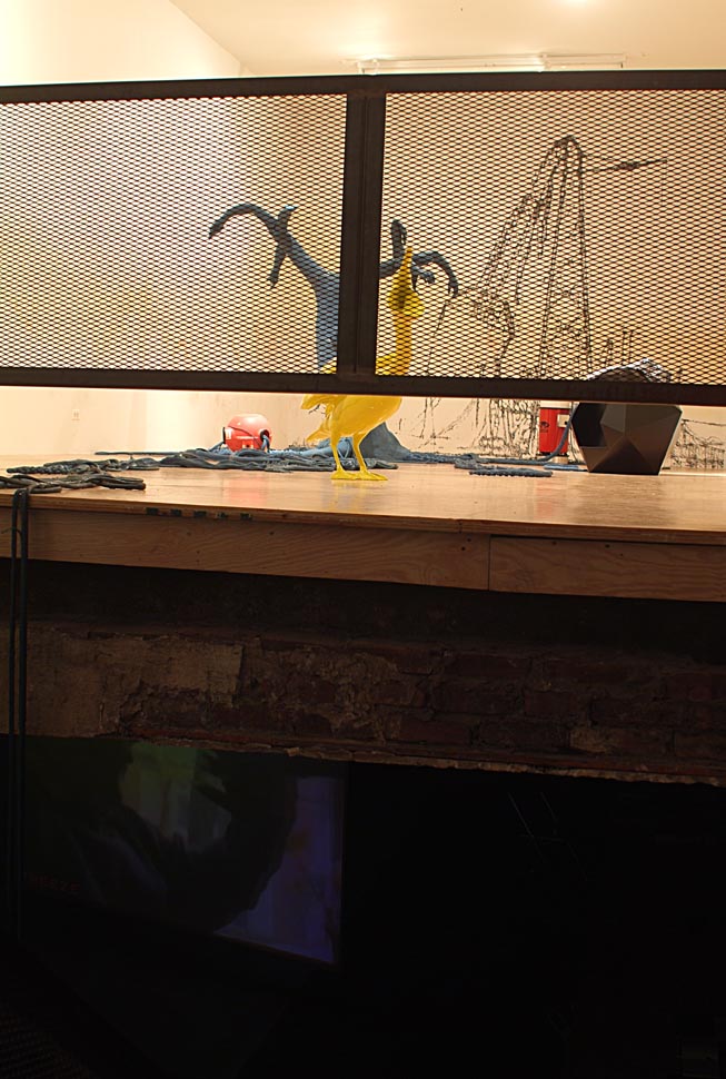 Rachel Lowther, *Castle Spike*, 2003. Installation view at Participant Inc, New York.