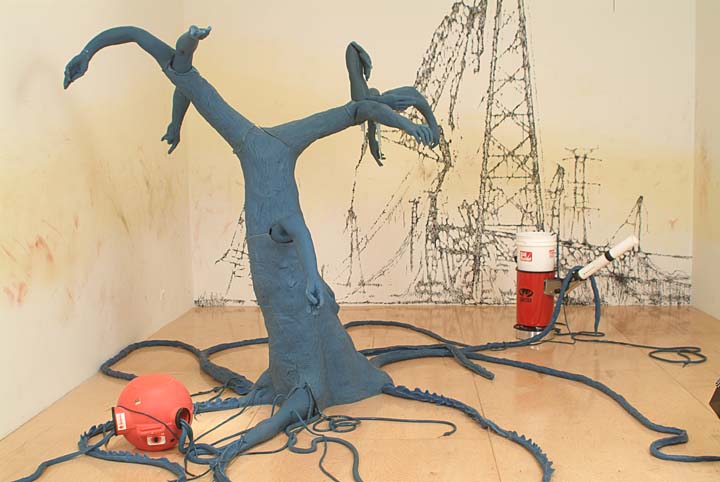 Rachel Lowther, *Castle Spike*, 2003. Installation view at Participant Inc, New York.