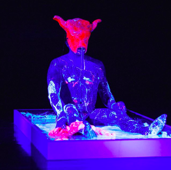 Ron Athey, Acephalous Monster, 2019, MoCA Skopje. Photo: Andreja Kargačin. 